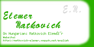 elemer matkovich business card